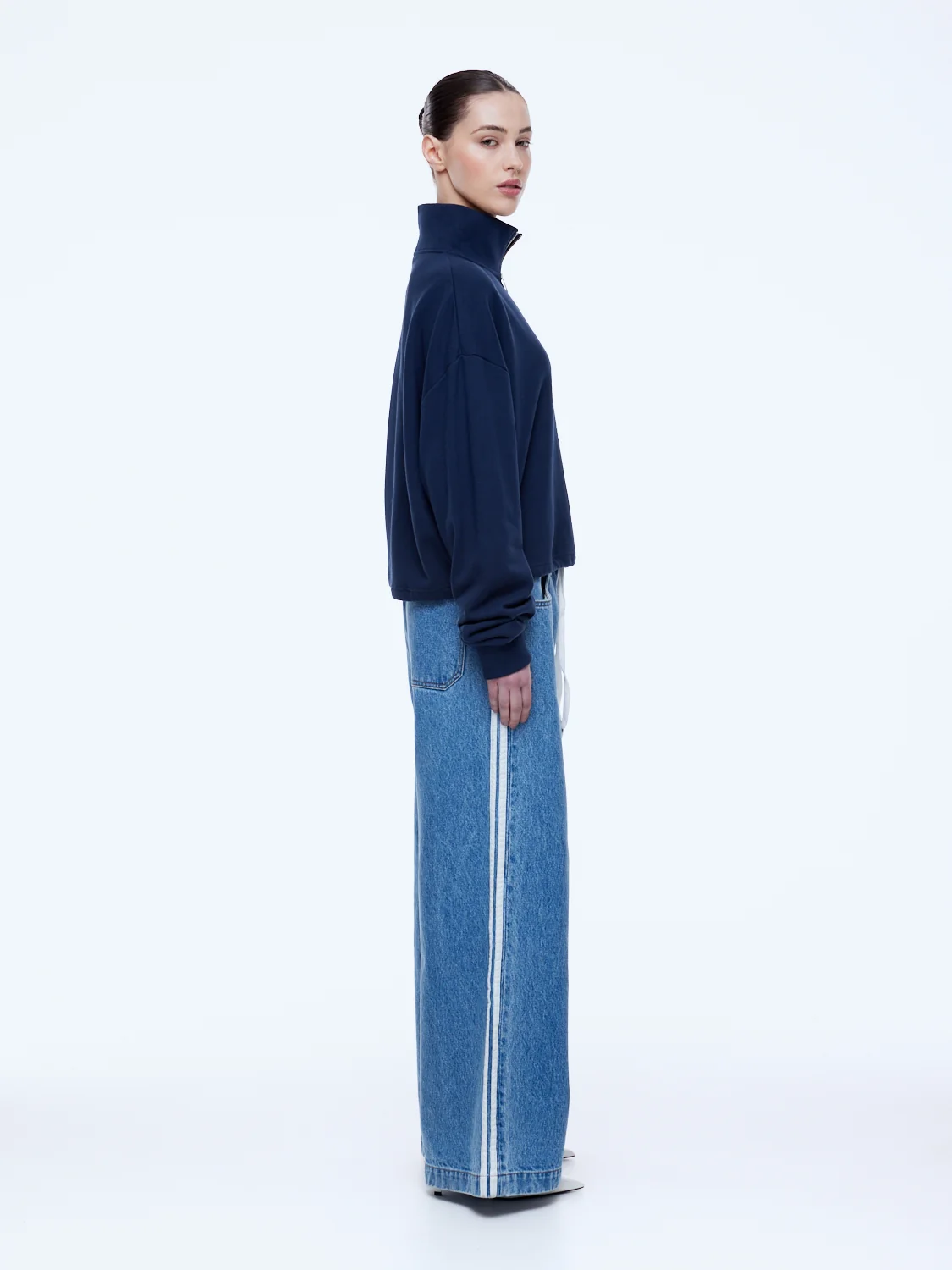 Ena pelly - kenzie 1/4 zip jumper | navy - Image 3