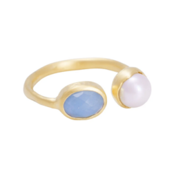 fairley - pearl and aquamarine ring