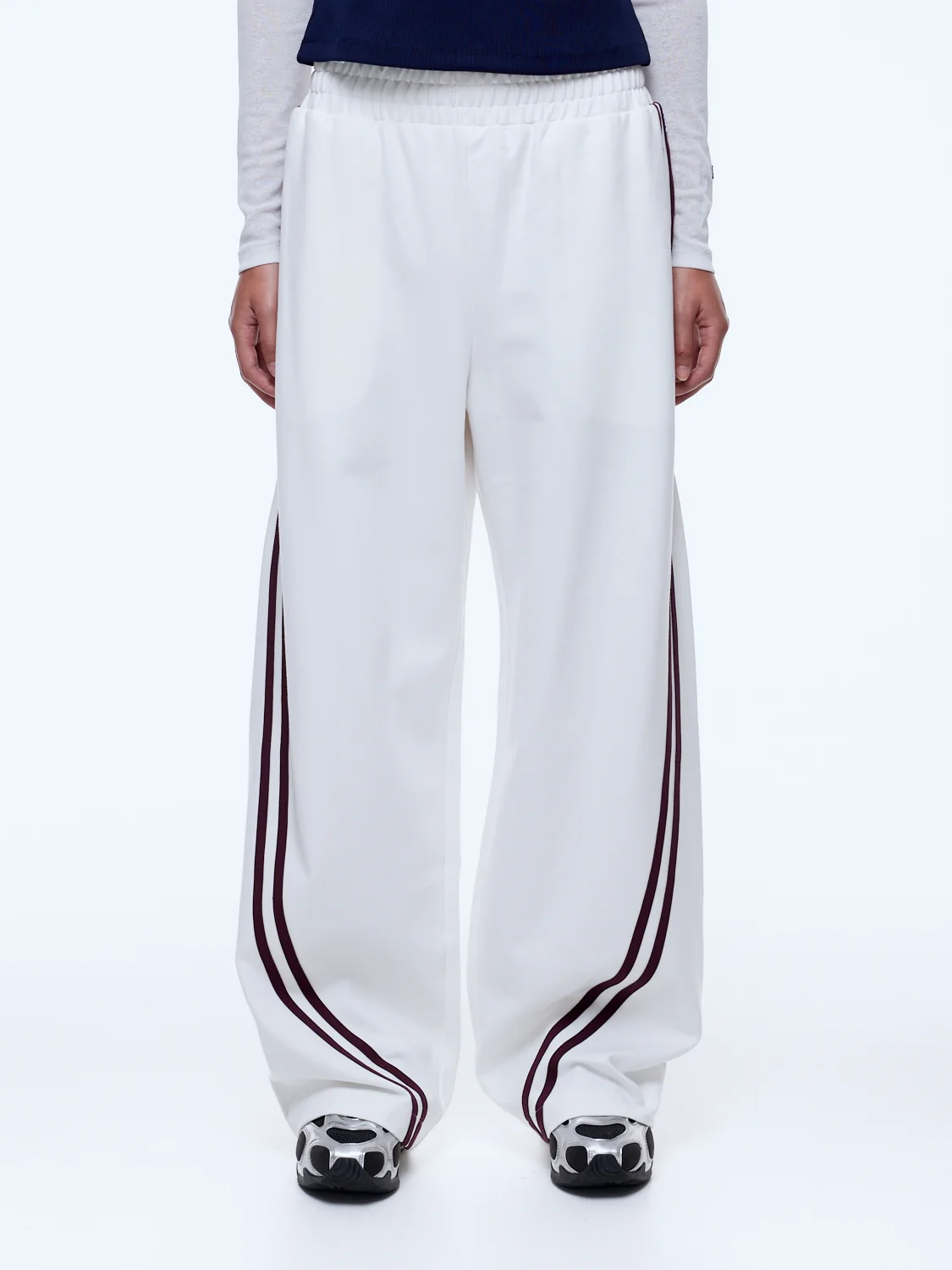 Ena pelly - valentina jersey pant | cream/burgundy - Image 4