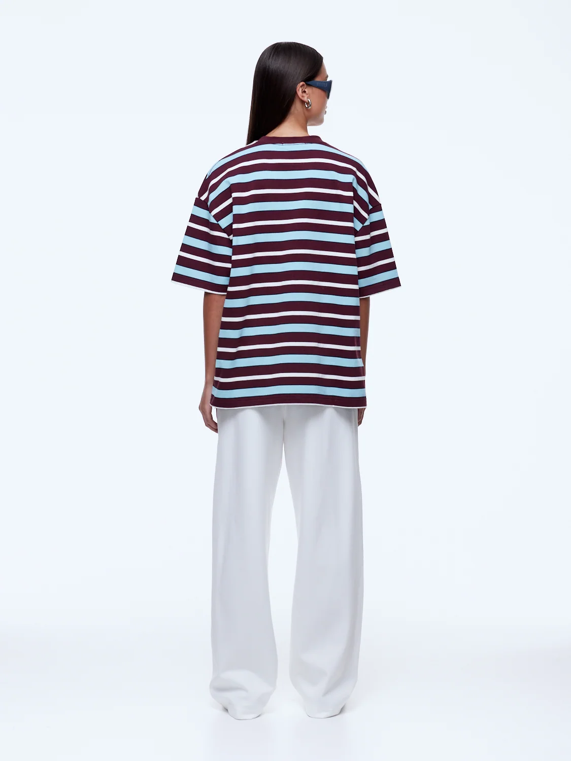 Ena pelly - maeve relaxed tee - balance | plum/blue stripe - Image 4
