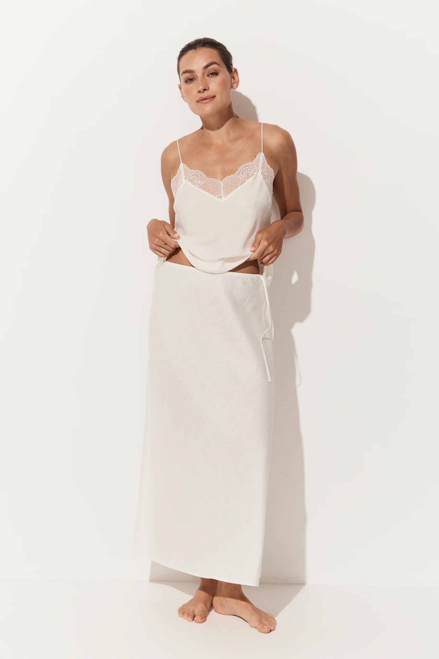 Lilly pilly - riley bias linen skirt | Ivory - Image 3