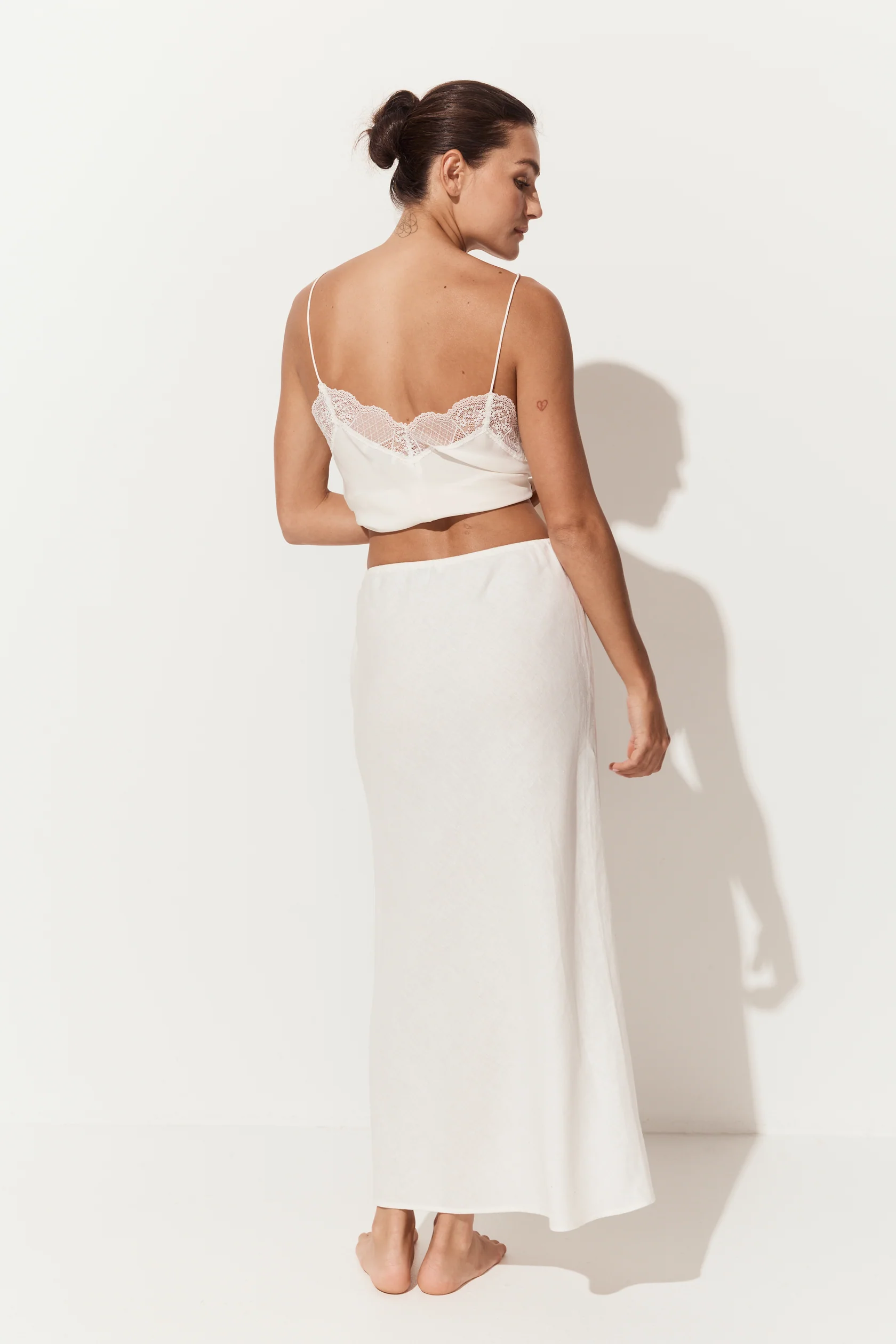 Lilly pilly - riley bias linen skirt | Ivory - Image 4
