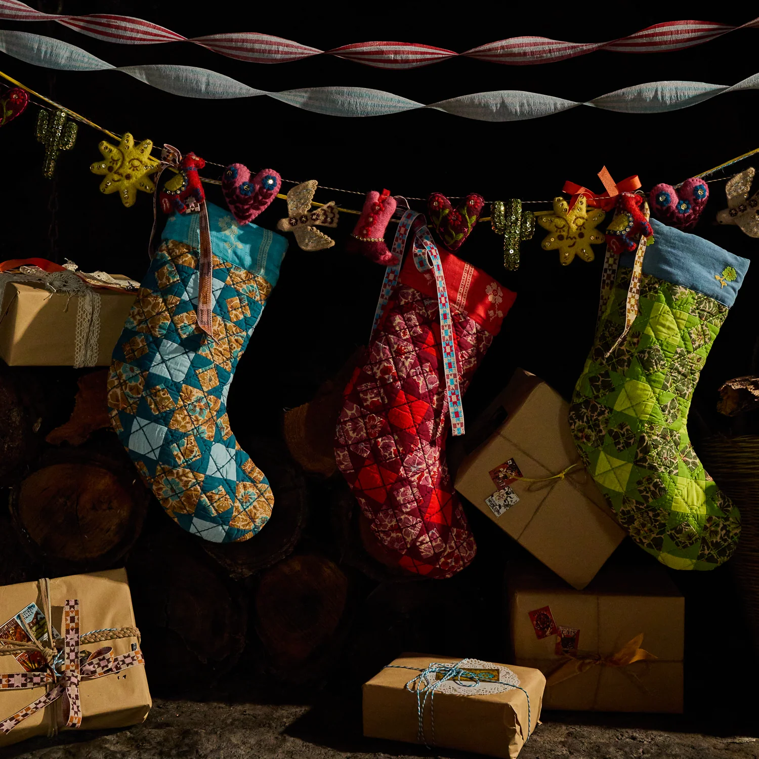 sage x clare - Magnolia Patchwork Stocking - Poppy - Image 3